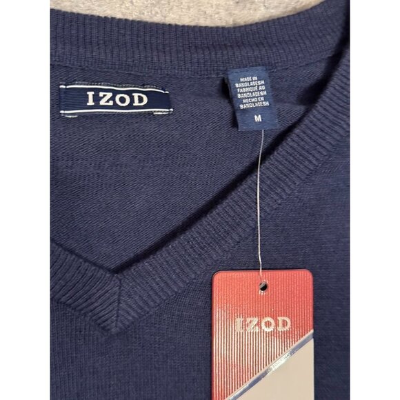 Men's IZOD V-Neck Blue Navy Sweater Size Medium NWT - Picture 4 of 5